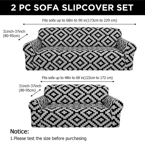 Miniatura 2 de Peryiter Milk Silk Spandex Slipcover Set for Couch Furniture Protector Covers for Sofa Loveseat Couch Arm Chair Form Fit Stretch Wrinkle Proof(2