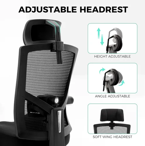 Miniatura 4 de Big and Tall Office Chair 700lbs with Ergonomic W Wide Thick Seat Cushion, Oversized Mesh Desk Chair with Adjustable Lumbar for Heavy People