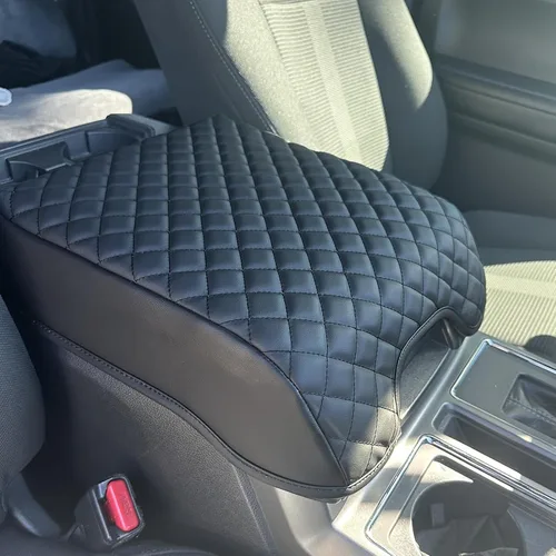 Miniatura 7 de Zxiaochun Funda de consola central para Ford F150 2015-2025/F250 F350 F450 2017-2025 de cuero para reposabrazos, tapa de consola central, accesorios
