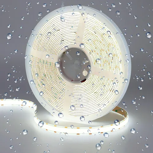 Miniatura 12 de GOMING Tira de luz LED COB de doble fila de 32.8 pies (32.8 ft) CC 24 V, blanco cálido, 3000 K, IP65, impermeable, 6000 LED, CRI 93+ 20000 lm