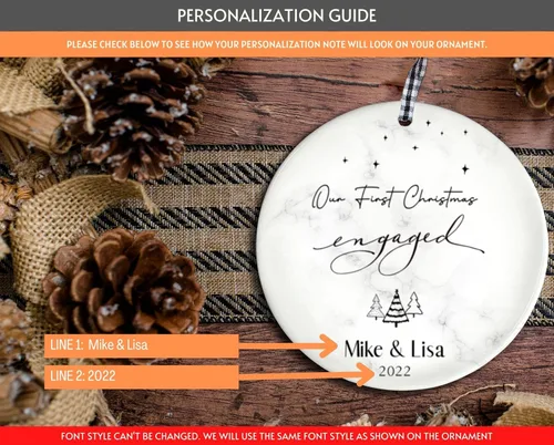 Miniatura 5 de Cozzies Adorno de Navidad personalizado, nuestro primer regalo de compromiso de Navidad, regalo de boda