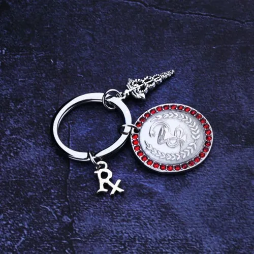Miniatura 3 de NBCXZQW RX - Llavero con símbolo de farmacia, regalo de farmacéutico, llavero tecnológico de farmacia, regalo RX para farmacia, estudiante