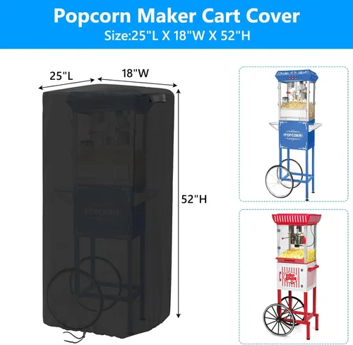 Miniatura 2 de Cubierta para carrito de máquina de palomitas de maíz, impermeable, a prueba de polvo, resistente a los rayos UV, funda protectora para máquina