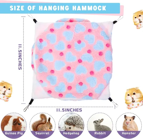 Miniatura 2 de Sadnyy Hamaca de rata de hurón de 3 niveles, 10 piezas, conejillo de indias, cama cálida para dormir, jaula para mascotas, hamaca colgante