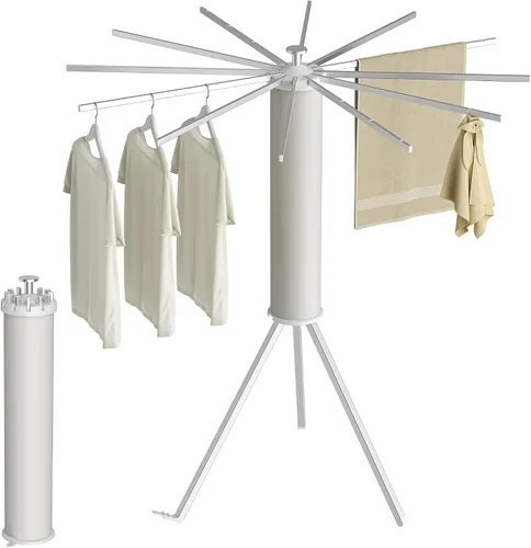 Miniatura 10 de SUNOUTLY Estante de Secado de Ropa con Trípode, Estante para Ropa Portátil y Plegable que Ahorra Espacio para Secar Ropa - Estante Secador de Ropa