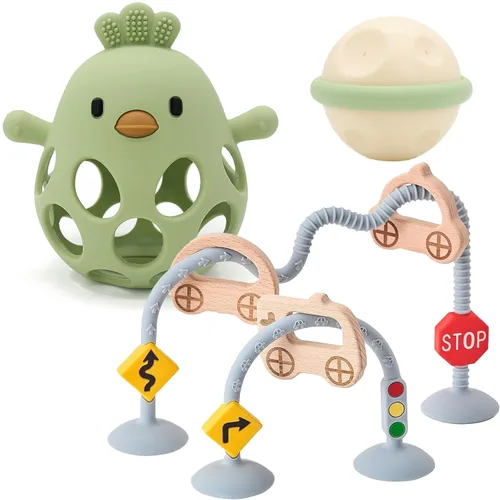 Miniatura 15 de Juguete de dentición para bebés, juguetes de dentición de pollo de silicona, juguetes suaves para masticar para necesidades de succión, juguetes
