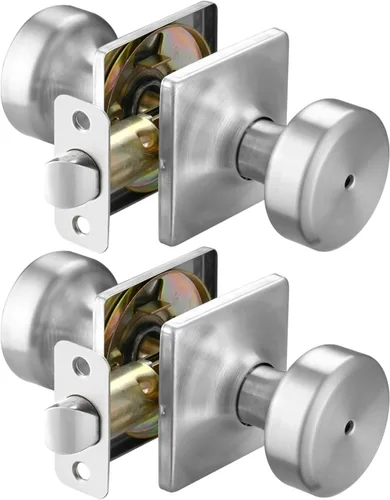 Miniatura 12 de Paquete de 6 pomos de puerta negros con roseta cuadrada, pomos de puerta Pismo con cerradura, manijas de puerta de privacidad interior para baño