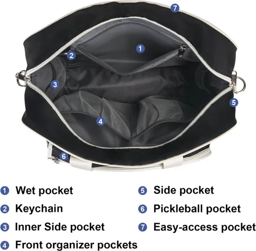 Miniatura 4 de Bolsa de Pickleball LAKE OF FIRE para Mujeres y Hombres, Elegante Bolsa de Pala de Pickleball de Nylon Resistente al Agua de Gran Capacidad