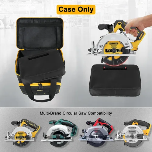 Miniatura 4 de Bolsa de herramientas compatible con sierra circular DEWALT 20V MAX DCS391B/DCS565B, Milwaukee M18 2630-20, estuche de almacenamiento de Amarillo