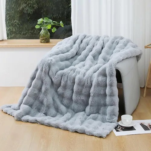 Miniatura 51 de UKELER - Manta Boho Sherpa 60" x 50" - Mantas de franela suaves y esponjosas para cama/sofá/oficina/camping A-bohemio