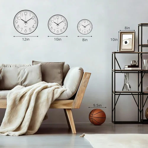 Miniatura 3 de Reloj de pared sin tictac, silencioso, moderno, simple, redondo, decoración, reloj de pared de cuarzo con esfera estereoscópica para el hogar