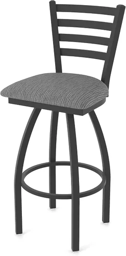 Miniatura 36 de 410 Jackie Taburete giratorio de 25 pulgadas con acabado antiarrugas negro y asiento de vinilo negro