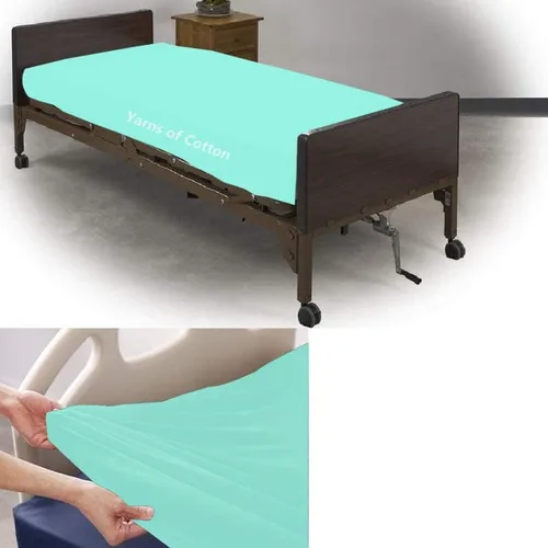Miniatura 3 de Juego de sábanas de hospital de 2 piezas, sábana bajera de cama de hospital individual con una funda de almohada, sábanas de 100% algodón egipcio