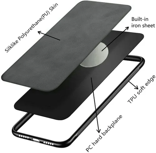 Miniatura 3 de Kepuch Silklike - Funda para Samsung Galaxy A70 - Carcasa de parachoques con placa metálica incorporada para Samsung Galaxy A70 - Negro