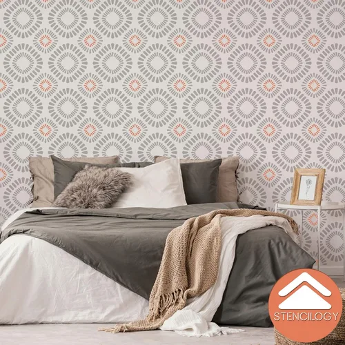 Miniatura 8 de STENCILOGY® / Asi - Plantilla de pared XL de 24 x 38 pulgadas, patrón de plantilla de pared floral grande, plantillas de pared grandes para pintar