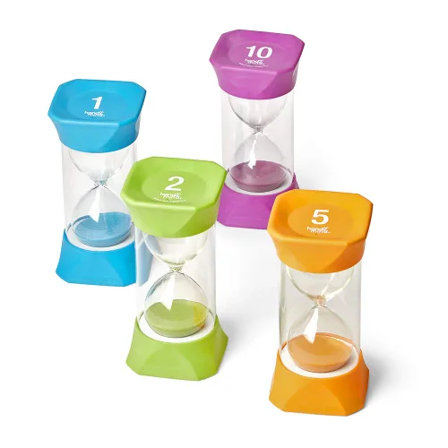 Miniatura 12 de hand2mind Temporizador de arena jumbo de 1 minuto, temporizador de reloj de arena grande, reloj de arena, temporizador silencioso para niños