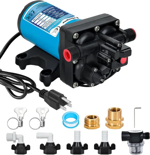 Miniatura 8 de Bomba de Agua para RV, Bomba de Presión de Agua de 12 V CC con Interruptor de Presión, Diafragma Autocebante 4.0 GPM 45 PSI, para RV, Marina, Yate