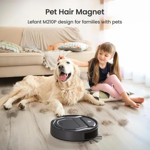 Miniatura 2 de Lefant Robot aspirador M210 Pro, delgado, silencioso, succión de 2200 Pa, aspiradoras robóticas de carga automática de 120 minutos, Freemove 3.0