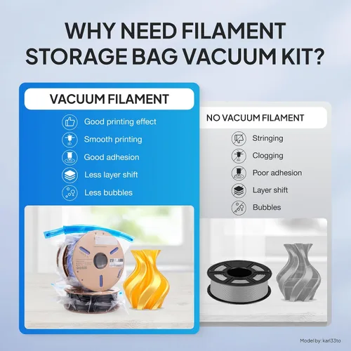 Miniatura 6 de ELEGOO Bolsas de almacenamiento de filamento actualizadas, paquete de 10 bolsas selladas al vacío, a prueba de polvo, resistentes a la humedad