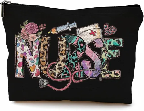 Miniatura 14 de Bolsas de enfermera para mujeres y estudiantes - Bolsas de cosméticos con cremallera B Style-enfermera-negro
