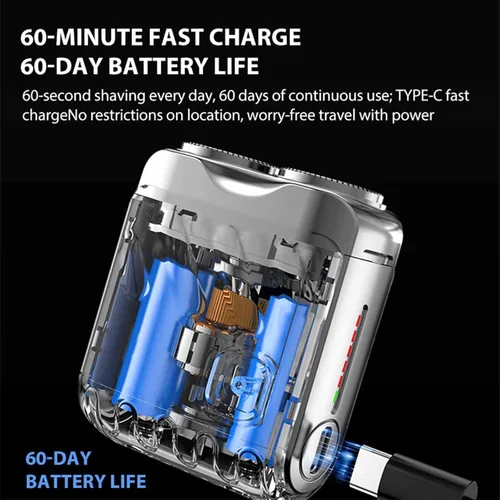 Miniatura 5 de Afeitadora eléctrica de equipaje, mini afeitadora eléctrica, maquinilla de afeitar eléctrica portátil para hombres, afeitado húmedo y seco