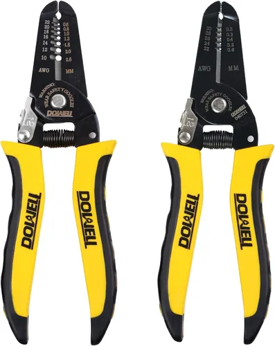 DOWELL 10-22AWG+22-30AWG Herramienta de pelado de alambre, cortador de alicates, herramienta de mano multifunción para artesanía electricista, 2