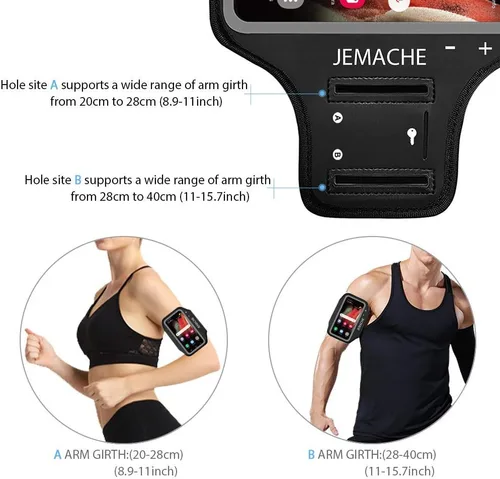 Miniatura 4 de Brazalete para Samsung Galaxy A36 A35 A26 A25 A16 A15 A14, gimnasio Running Entrenamientos Teléfono Brazo Band (negro)