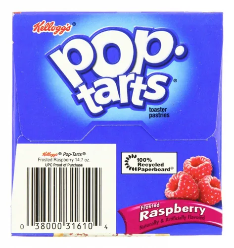 Miniatura 4 de Kellogg's Pop-Tarts - Pasteles tostadores de frambuesa esmerilados, paquete de 8 unidades, 14.7 onzas