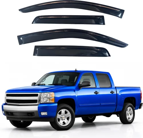 Miniatura 319 de IG - Visera para ventana para Ford Bronco y F150-F350 1980-1996, deflector lateral tipo cinta adhesiva, resistente, contra lluvia y viento