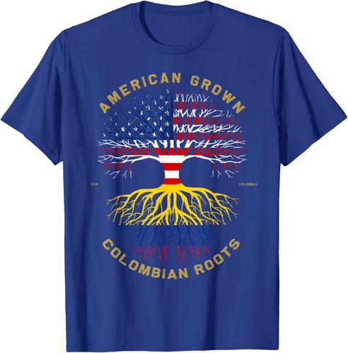 Miniatura 19 de Camiseta de regalo con la bandera de Estados Unidos con árbol de raíces colombianas