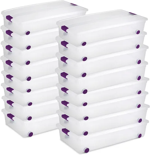 Miniatura 13 de Sterilite ClearView - Paquete de 12 cajas de pestillo de 6 cuartos de galón, contenedores organizadores apilables con tapas de pestillo