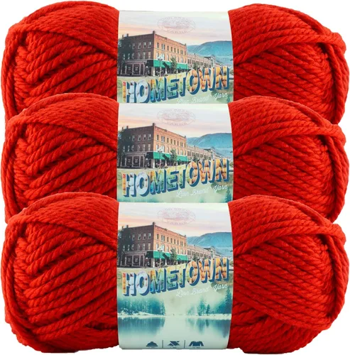 Miniatura 82 de Lion Brand Yarn Hometown - Ovillo de lana súper voluminoso para tejer, ganchillo y manualidades, 1 unidad, Phoenix Azalea
