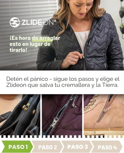 Miniatura 2 de ZlideOn - Reemplazo de tirador de cremallera, negro, normal (L), 5A, deslizador de reemplazo instantáneo para cremallera de metal