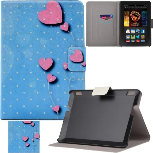 Miniatura 8 de Funda para Kindle Fire HDX7, ultraligera de piel sintética con función de encendido y apagado automático inteligente, funda delgada con ranura