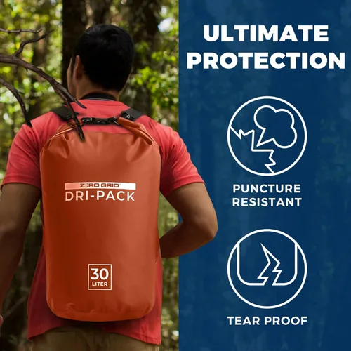 Miniatura 3 de Zero Grid Bolsa seca impermeable – La bolsa de secado flotante se mantiene seca tamaños de 10L/20L/30L/40L para mochileros, kayak, canotaje, Tiger