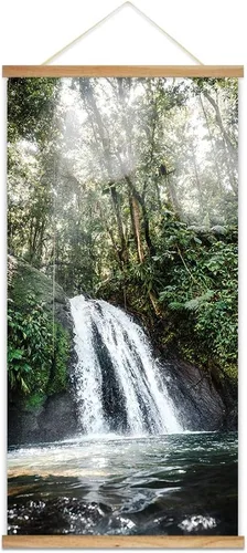 Miniatura 11 de wall26 - Póster colgante con marcos de madera - Cumbre de montaña en la niebla - Arte decorativo de pared listo para colgar - 18 x 36 pulgadas
