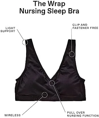 Miniatura 4 de Motherhood Maternity Women's Soft Cotton Spandex Wrap Front Maternity & Nursing Sleep Bralette Bra S-3X
