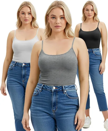 Miniatura 342 de Emmalise Camisola larga casual básica para mujer, con tirantes ajustables, top en capas