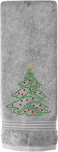 Miniatura 9 de Sparkles Home Toalla de mano para árbol de Navidad, duradera, diamantes de imitación brillantes en tela de toalla de algodón, para decoración Negro