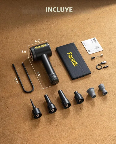 Miniatura 9 de Fanttik X9 Clásico Inflador/Soplador 2-EN-1, Inflador de Neumáticos Compresor de Aire Portátil con Luz y Banco de Energía, Bomba de Aire Inalámbrica