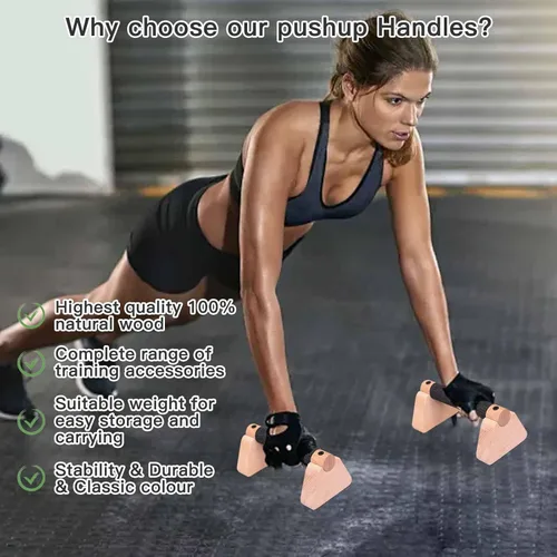 Miniatura 4 de Barras paralelas de madera para calistenia – Barras de empuje de pie de mano para entrenamiento, entrenamientos en L y inmersión – Equipo de fitness