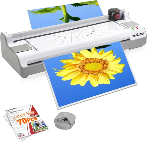 Miniatura 10 de Lamtetur Laminadora 7 en 1, máquina laminadora para A3/A4/A6, máquina laminadora con hojas laminadoras, 20 bolsas para uso en oficina, hogar
