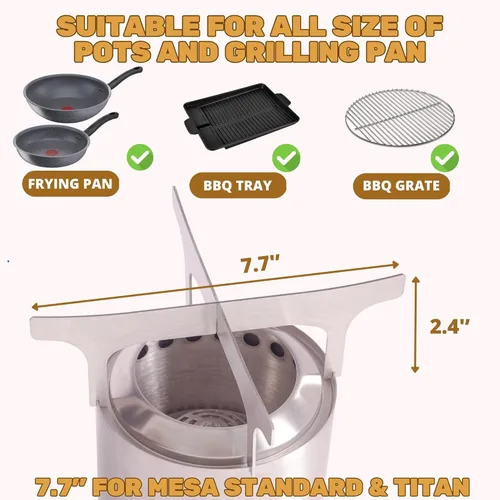 Miniatura 6 de Marco de cocción para estufa de mesa Solo Stove Mesa, Mesa XL y accesorios de estufa Solo Stove. Convierta la estufa de mesa en una estufa