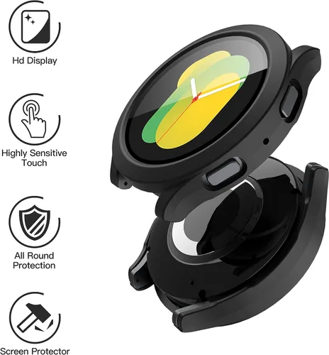 Miniatura 2 de Misxi - Juego de 2 fundas rígidas de policarbonato con protector de pantalla para Samsung Galaxy Watch 5 Galaxy Watch 4 de 40 mm, funda ultradelgada
