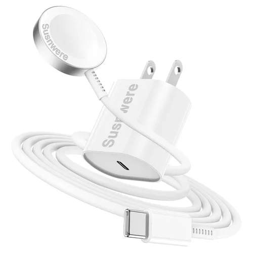 Miniatura 8 de Susnwere Cargador Rápido para Cargadores de Apple Watch con Bloque de Carga de 20W, USB C Magnético para Cable de Carga Rápida i-Watch para Watch