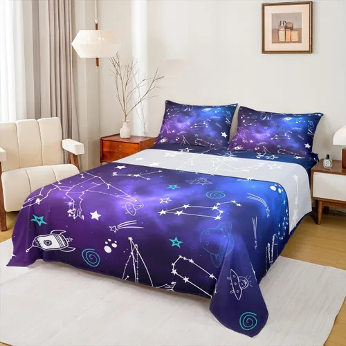 Miniatura 12 de Castle Fairy Juego de sábanas de motocross tamaño twin, juego de ropa de cama verde con diseño de panal ombré, decoración de habitación de niños