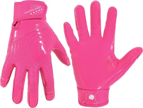 Miniatura 20 de HANDLANDY Guantes de fútbol para jóvenes, guantes receptores adhesivos para niños, guante de fútbol de súper agarre, mejor regalo para niños y niñas