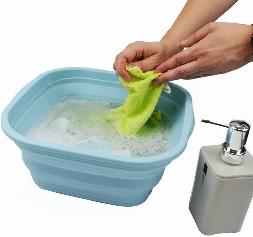 Miniatura 6 de SAMMART Tina plegable de 5.5 L (1.4 galones) - Tina plegable - Lavabo portátil - Tina de plástico que ahorra espacio (Sea Angel, 1)