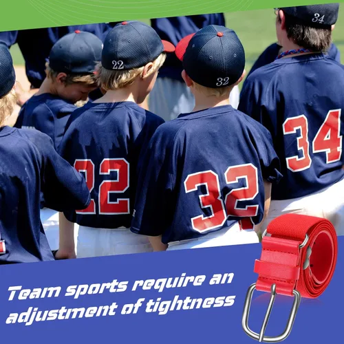 Miniatura 6 de Hercicy 12 cinturones de béisbol, cinturones de sóftbol a granel para adultos y jóvenes, cinturón de fútbol ajustable para niños y niñas