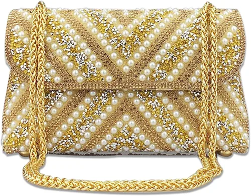 Miniatura 9 de Bolsos de mano con diamantes de imitación para mujer, bolsos de hombro con cadena, bolsas de noche brillantes para cóctel, graduación, fiesta, boda
